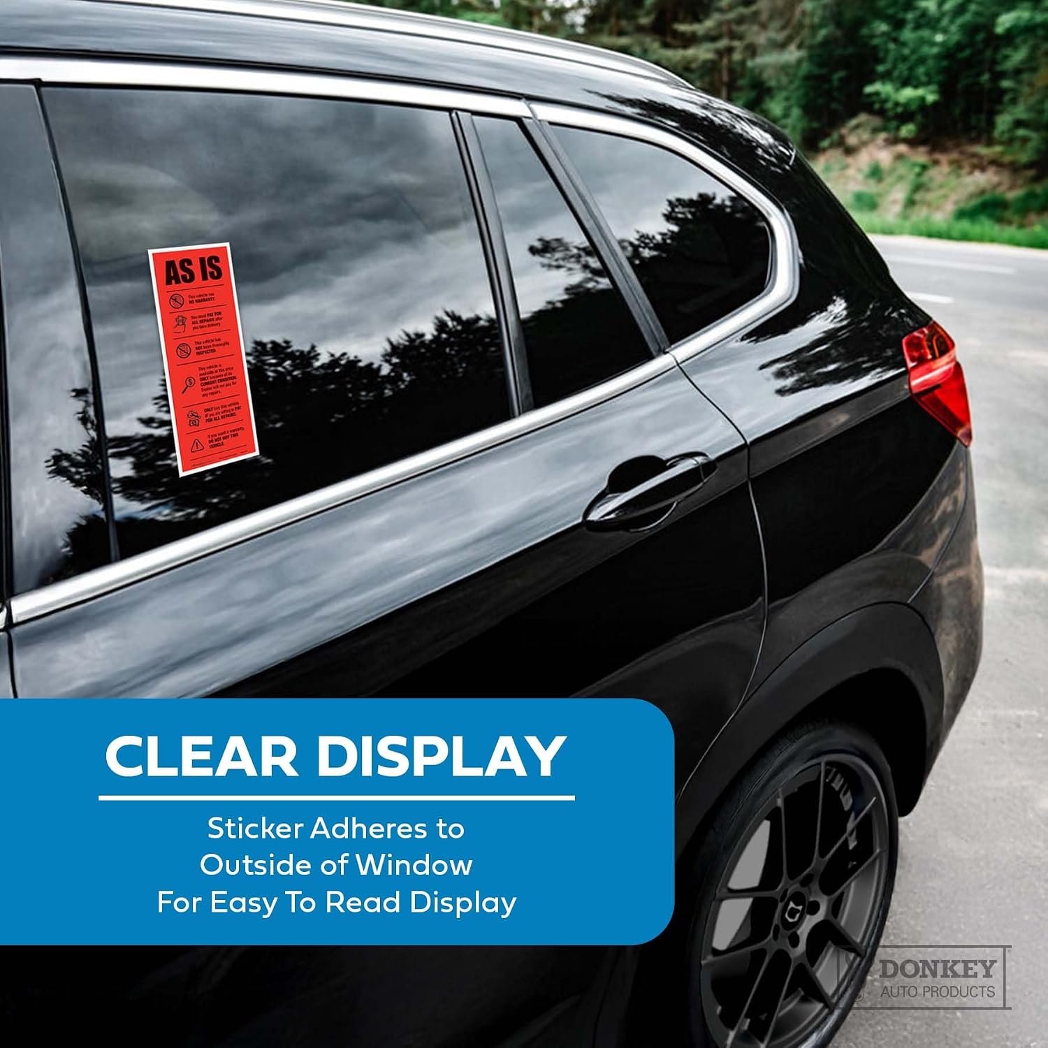 As is Half-Sheet Vehicle Exterior Window Stickers, 4.25 x 11 Inch, Waterproof, Self-Adhesive, 100 Pack (Red) image 4