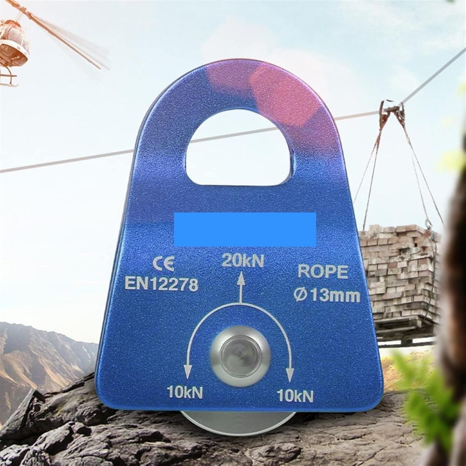 INLIMA Pulley Pulley Climbing High Stability Strong Bearing Capacity Single Fixed Rope Climbing Survival Equipment Tool for Overhead Crossing (Color : Purple)