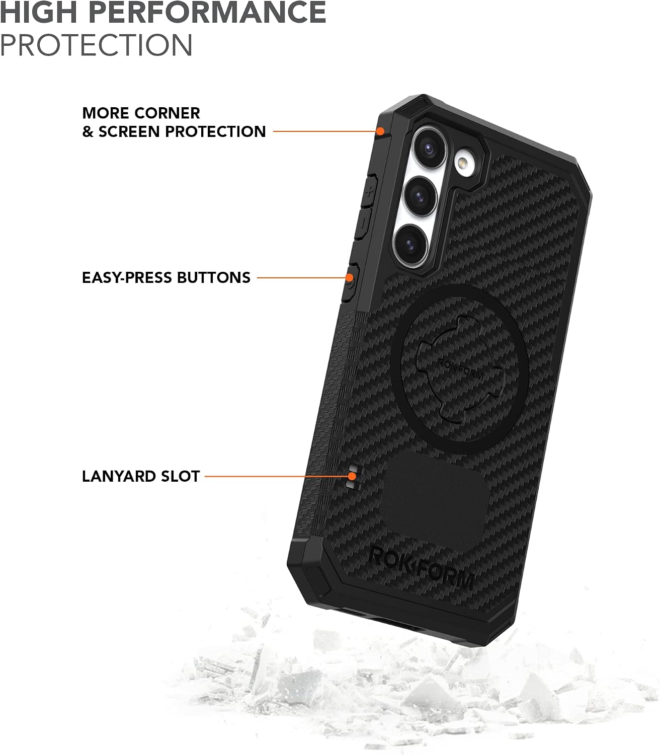Rokform - Galaxy S23 Plus Rugged Case + Magnetic Swivel Dash Mount