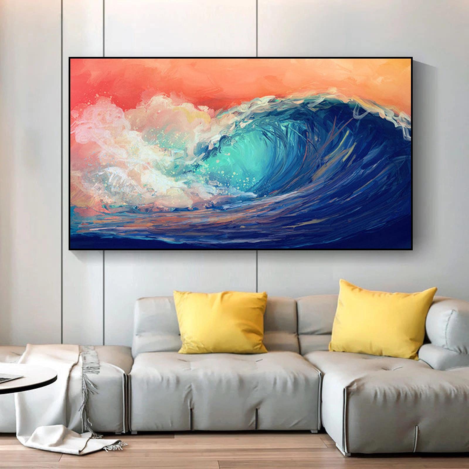 Impression murale surf paysage coloré abstrait déco salon 60x100cm - 8