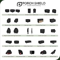 Vista 7 de Porch Shield Cubierta redonda para fogata de patio, resistente a la decoloración, impermeable, cubierta para fogata de exterior, 28 pulgadas