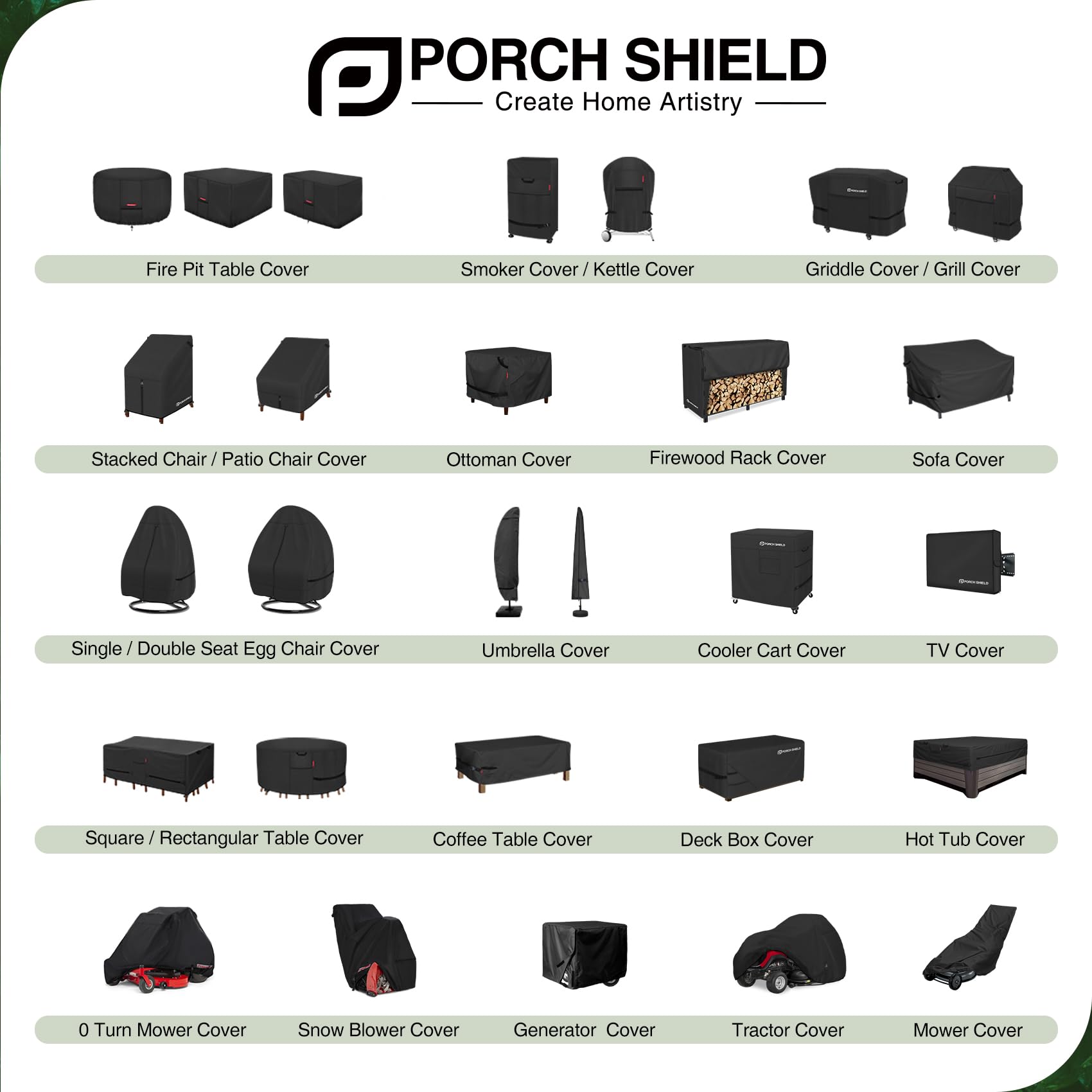 Porch Shield Housse de brasero de terrasse ronde, résistante à la décoloration, imperméable, 81,3 cm pour brasero
