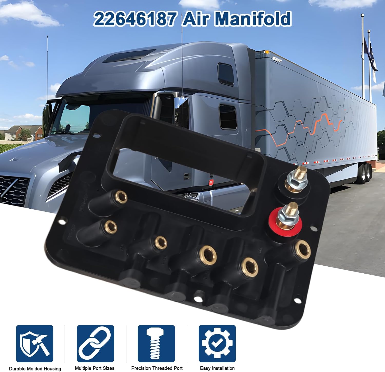 22646187 Air Manifold Fit for Volvo Vnl 6Th Gen 2 2004-2018 Replace# 170.102 3516911 20990663 20990666