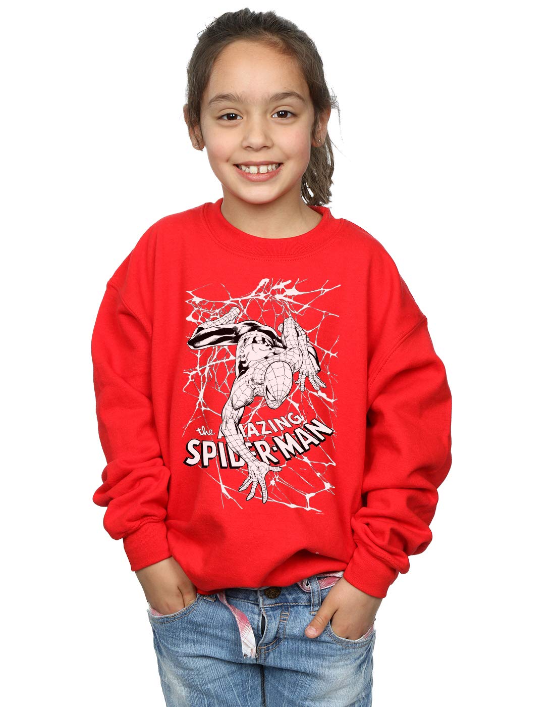 Marvel Girls Spider-Man Web Crawler Sweatshirt Red 5-6 Years