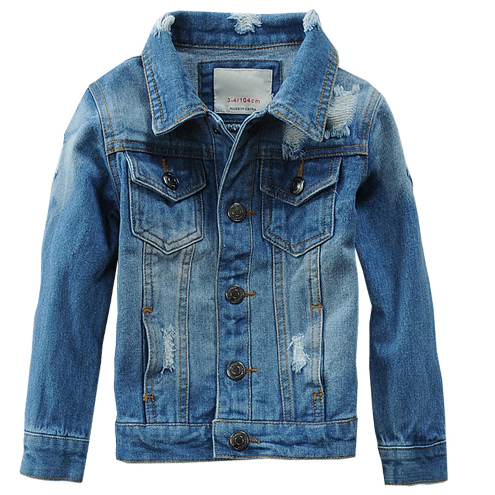 Cazadora Vaquera Niño Abrigo Niñas Cómodo Moda Ropa Informal Primavera Otoño para Edad 2-15 Años