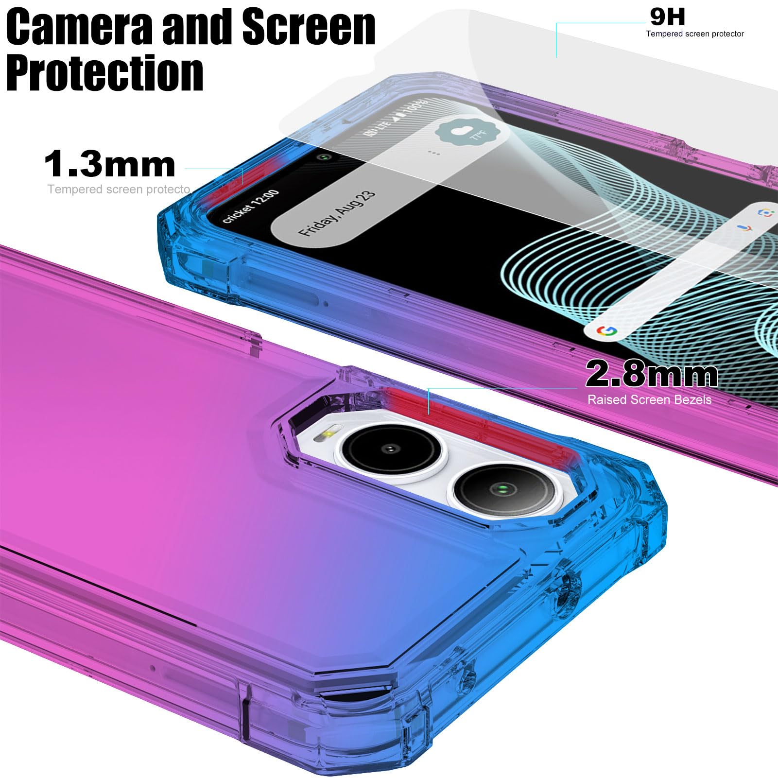 Amazon.com: Ailiber for Cricket Debut S3 Phone Case, Cricket Debut S3 Phone Case U572AC with Screen Protector, Shockproof Corners TPU Bumper, Dual Layer Silicone Protective Cell Phone Case-Blue Pink : Cell Phones Amazon.com: Ailiber for Cricket Debut S3 Phone Case, Cricket Debut S3 Phone Case U572AC with Screen Protector, Shockproof Corners TPU Bumper, Dual Layer Silicone Protective Cell Phone Case-Blue Pink : Cell Phones