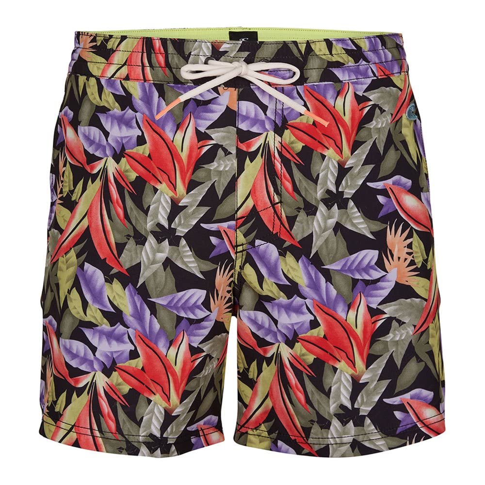 O'Neill PM GLAMFORNIA PANEL SHORTS Men's Swim Briefs, 9960 Black AOP W/ Green, S