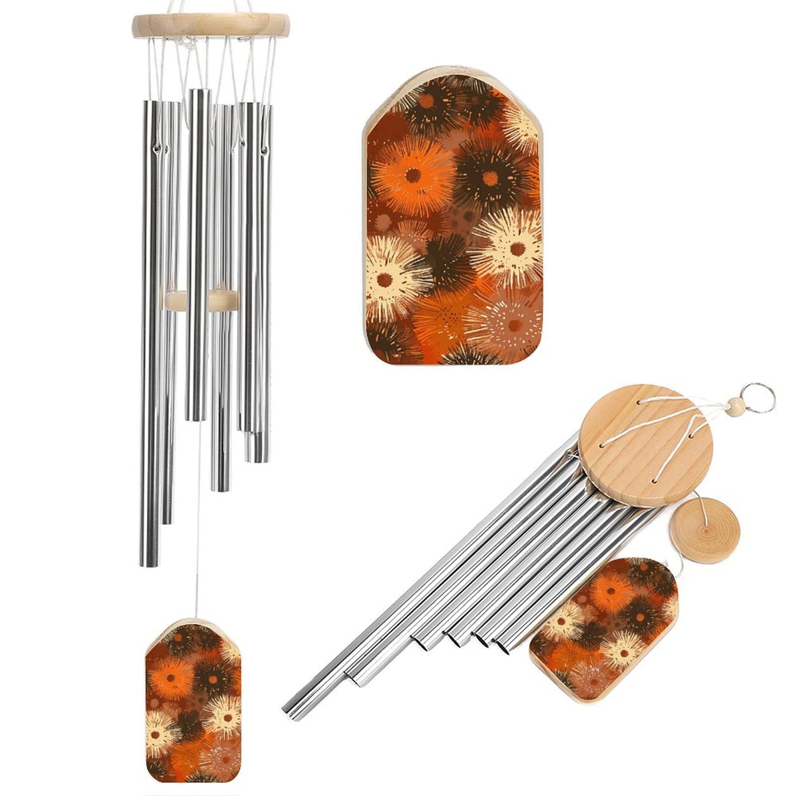 Brown and Peach Wind Chimes for Outside Memorial Gift Sympathy Wind Chimes Aluminum Tube Windchime with Hook Windbell for Outdoor Patio Garden Decor Housewarming Gift
