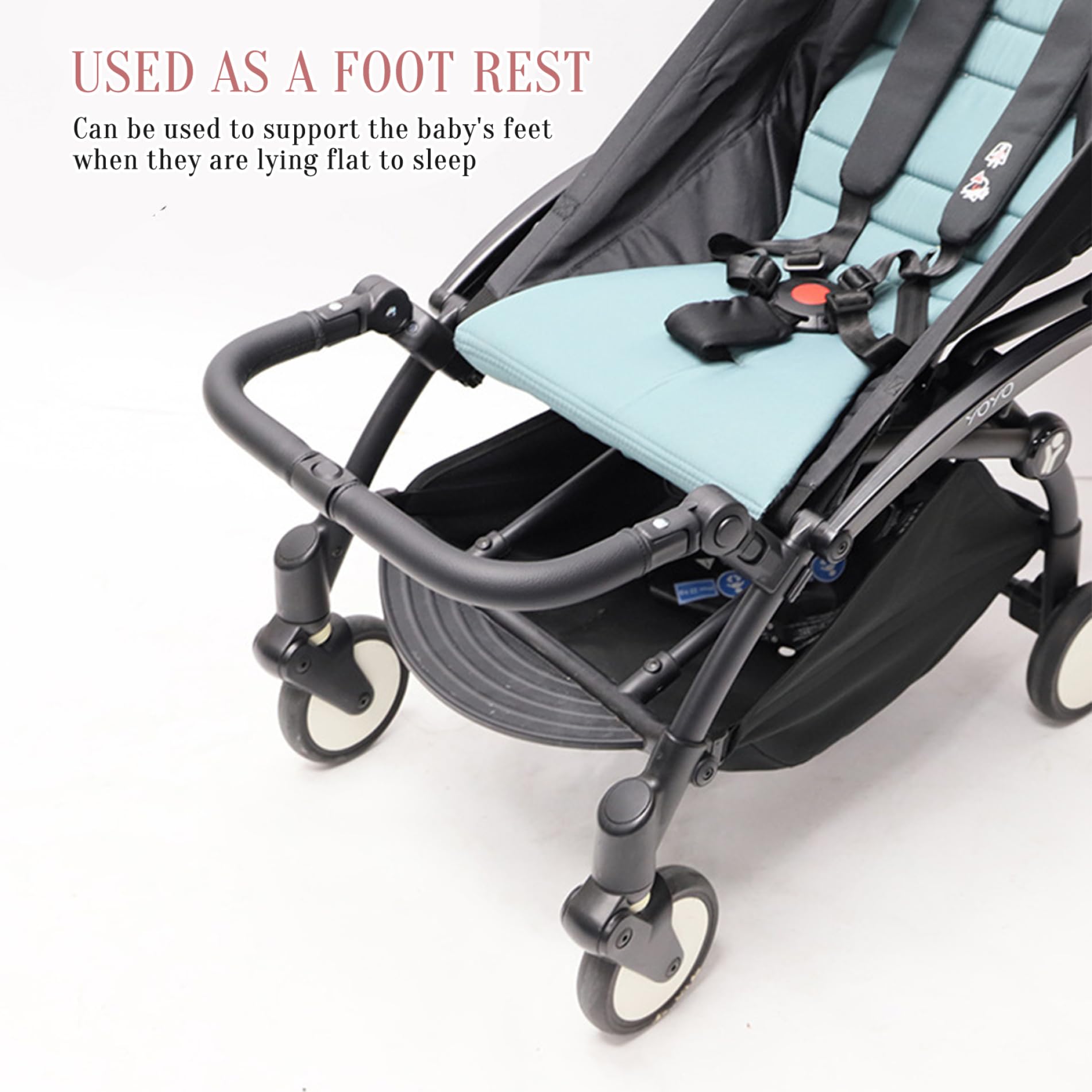 Barra paraurti per passeggino Accessori per maniglia per passeggino multifunzionali regolabili in pelle PU con interruttore a pulsante per la sicurezza del bambino, accessori per neonati, maniglia