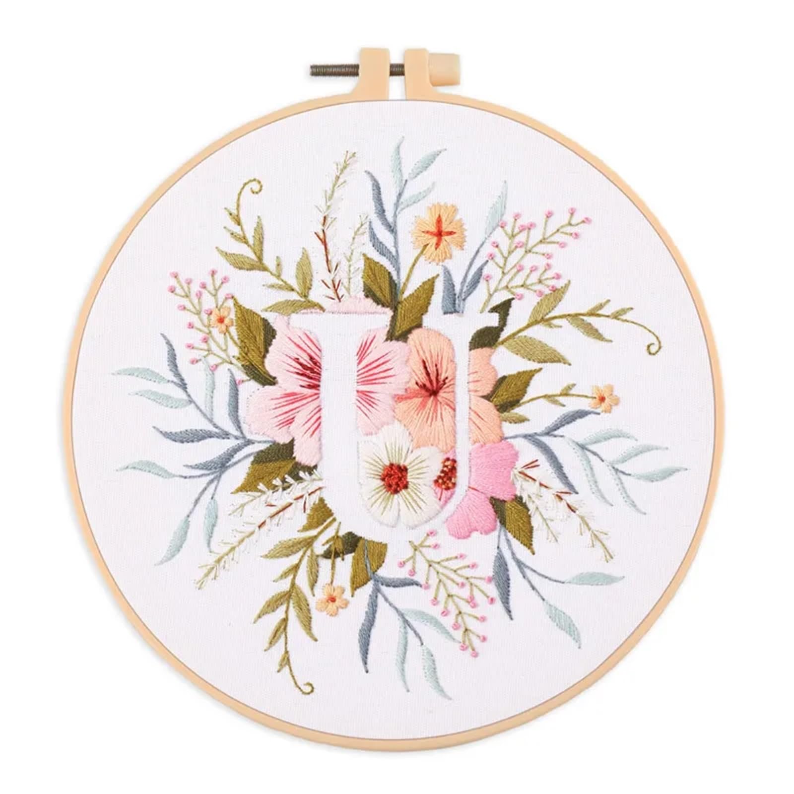 Embroidery Kit， For Beginner And Adults Starter Kit(Color U,Without hoop)