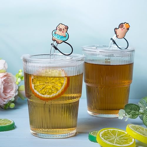 Miniatura 7 de 6 tapas de paja de silicona de pato para copa Stanley, 0.394 in, reutilizables, lindos accesorios para popotes para beber, protector portátil,