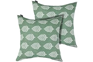 Waterproof Outdoor Pillows 2 Pack with Inserts - Fair Green Set