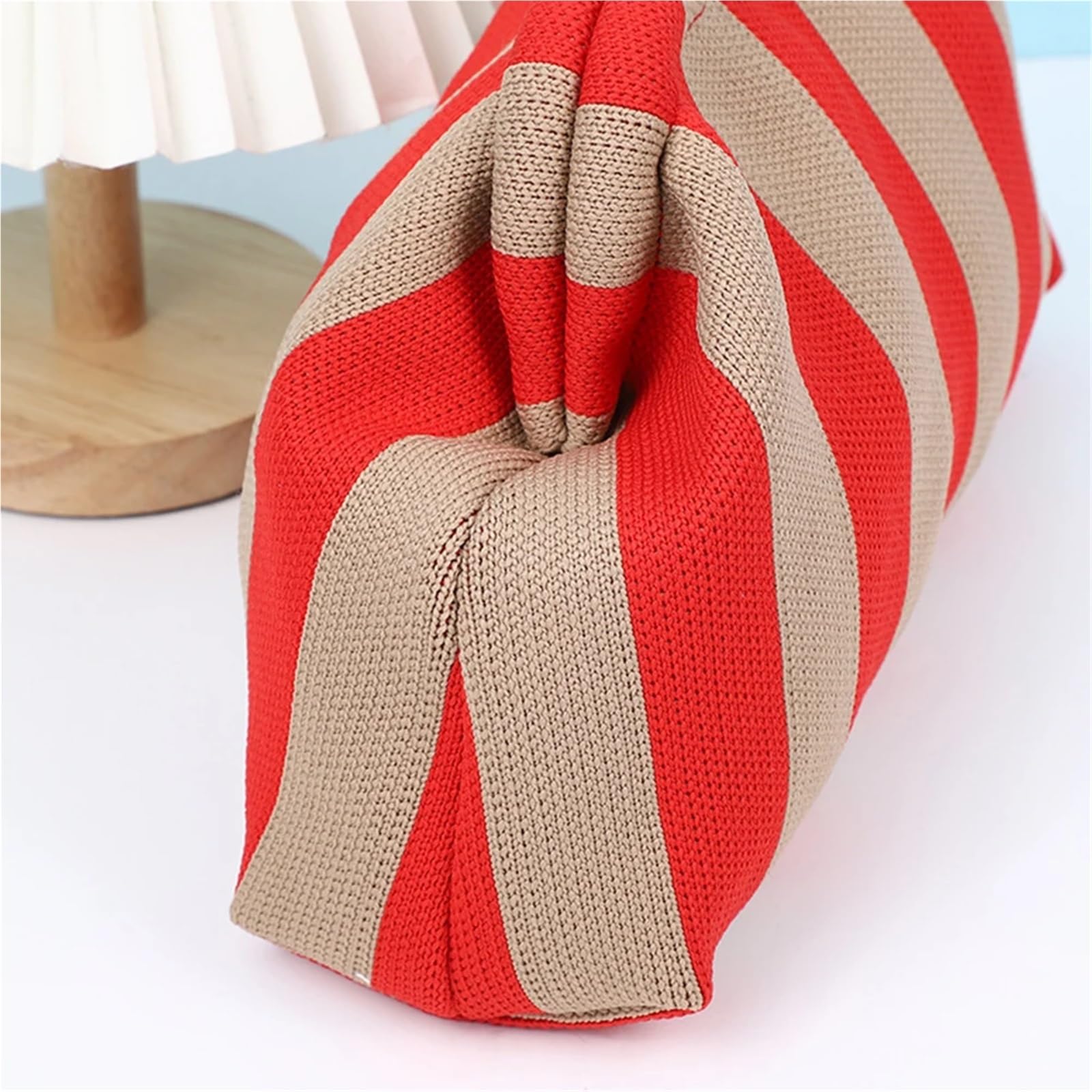 Damen-Clutch, gewebt, for Häkeln, Stricken, Knödel, große Kapazität, lässige Colorblock-Tasche