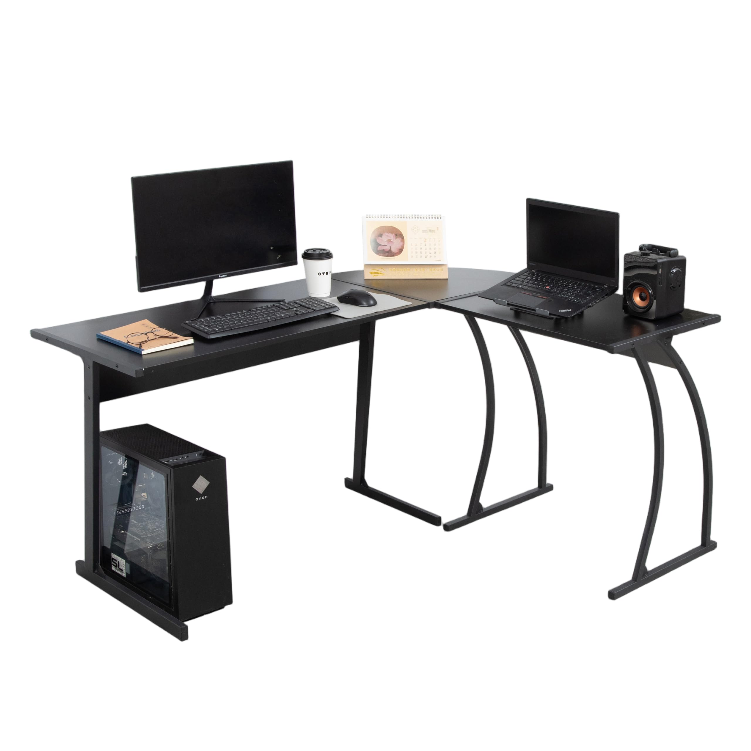 Amazon | JUPEA パソコンデスク pcデスク L字 幅147cm ゲーミング