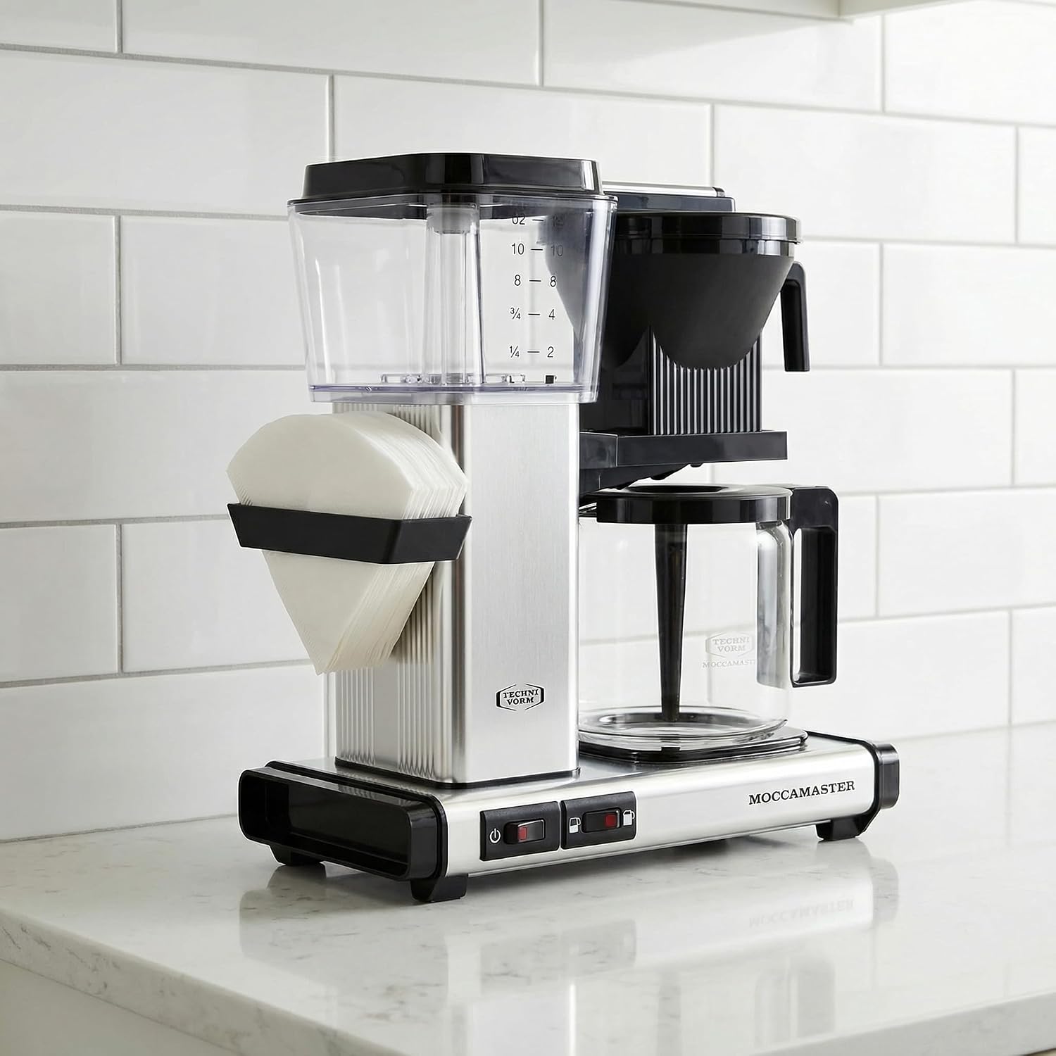 Coffee Filter Holder Stand for #1 & #4 Cone Filters - Countertop or Wall Mount Organizer, Space-Saving Kitchen Storage for Drip Coffee Makers (black, #4)