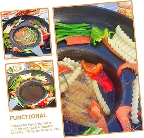 Miniatura 3 de BESTOYARD Olla cóncava de fondo plano para tortillas, cacerola para carnitas, cacerola para crepé, utensilios de cocina, cacerola para freír Comal,