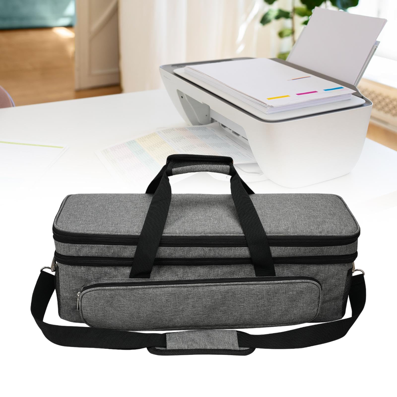 Tachiuwa Die Cut Machine Carrying Case for Cricut Tools with Adjustable Strap and Storage, Gray
