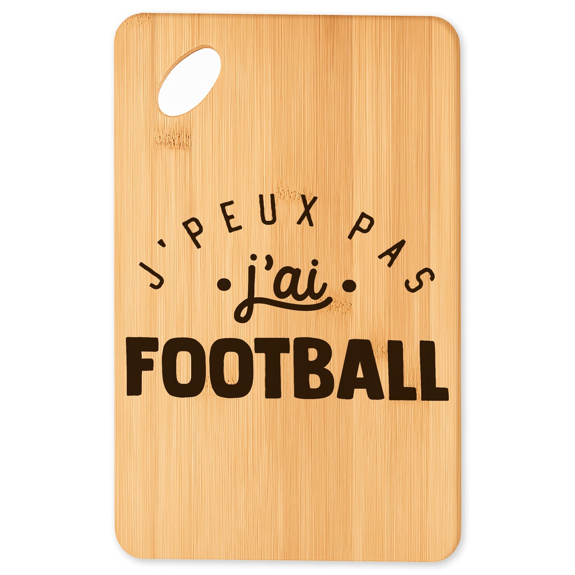 Planche à découper football en bambou pour éviter les apéritifs ennuyeux