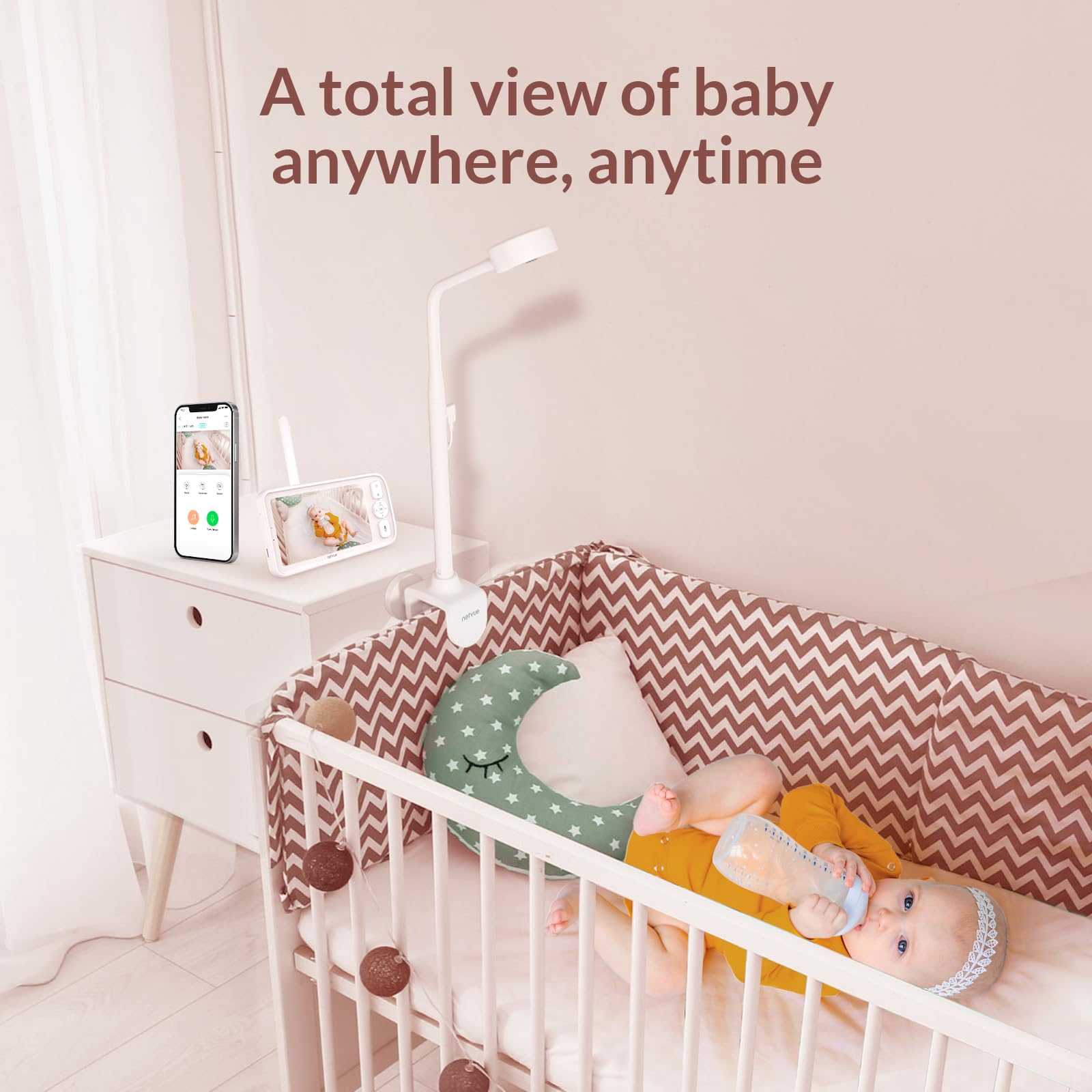 NETVUE Baby Monitor with 4 in 1 Holder, 1080P HD Baby Monitor with Camera and Night Vision - Image 4