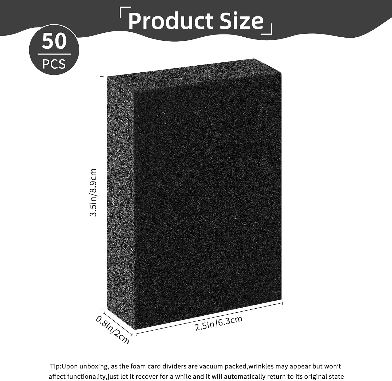 50 Pcs Foam Card Dividers,40D High Elasticity Sponge Trading Card Separators,Shock-Absorbing Inserts for Sports and Game Cards Protection Fits Storage Boxes,Collectible Organizers