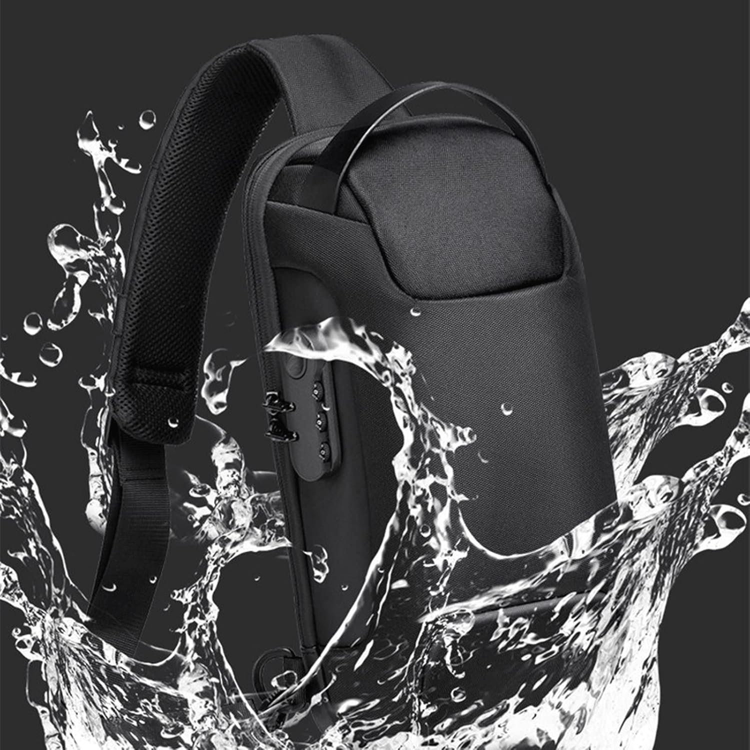 Messenger Bags Men's Waterproof USB Oxford Crossbody Bag Anti-Theft Shoulder Sling Multifunction Short Travel Chest Pack for Male(C)