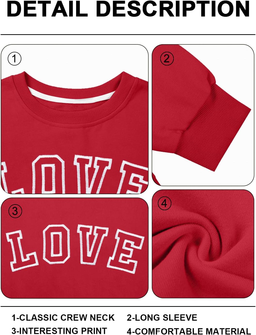 MAXIMGR Valentines Sweatshirt Women Teacher Valentine Shirts sequin Love Heart Graphic Tee Valentine's Day Gift Pullover - Image 6