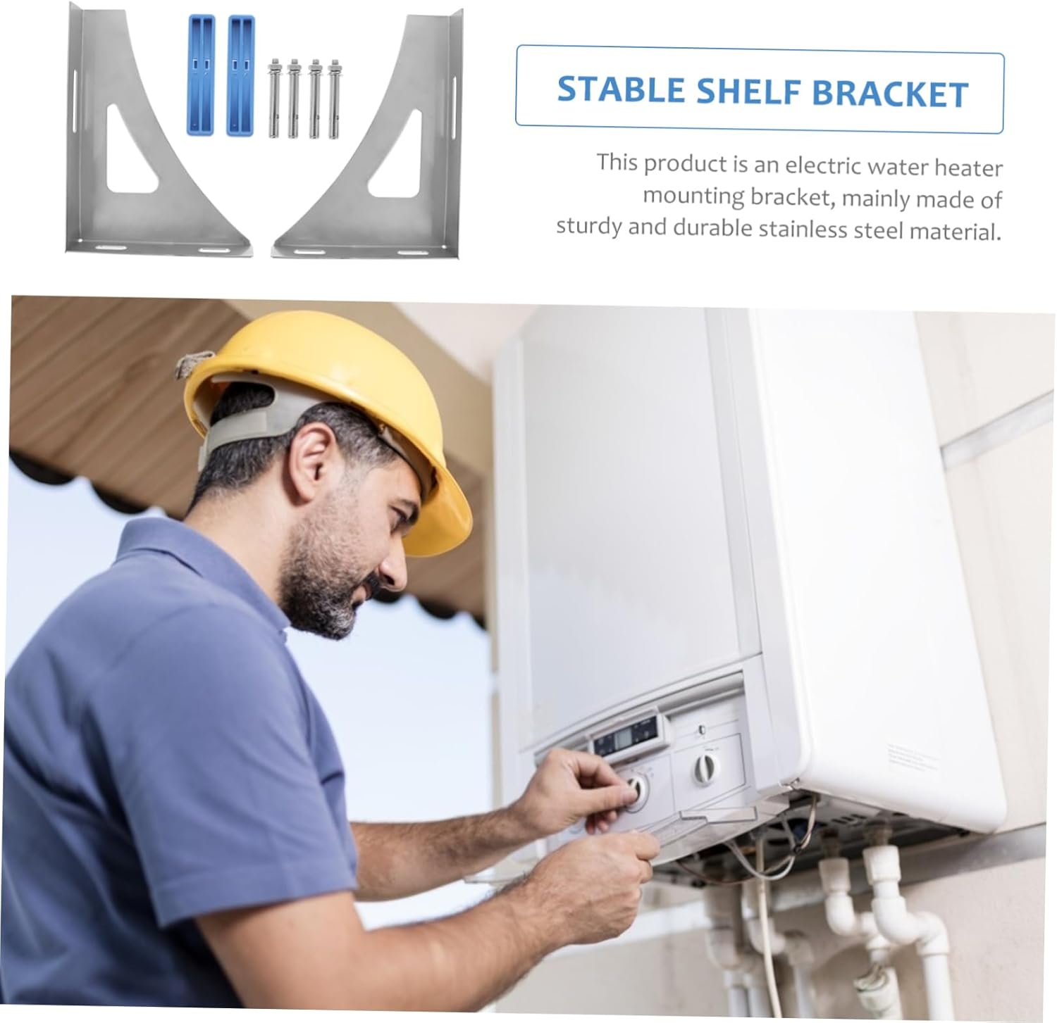 1pair Load-Bearing Water Heater Support Bracket Easy to Install Space-Saving Electric Water Heater Holder for Wall Mounting Construction