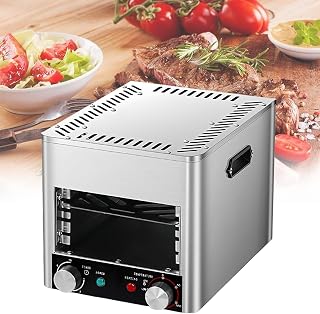 Smokeless In-frared Electric Broiler for Indoor Use, Fits on Kitchen Counter, Comes with Broiler Tray and Grill, 800℃ Commercial Steak Stove for Cooking Steak, Pork,Chicken, Vegetables,A-110V