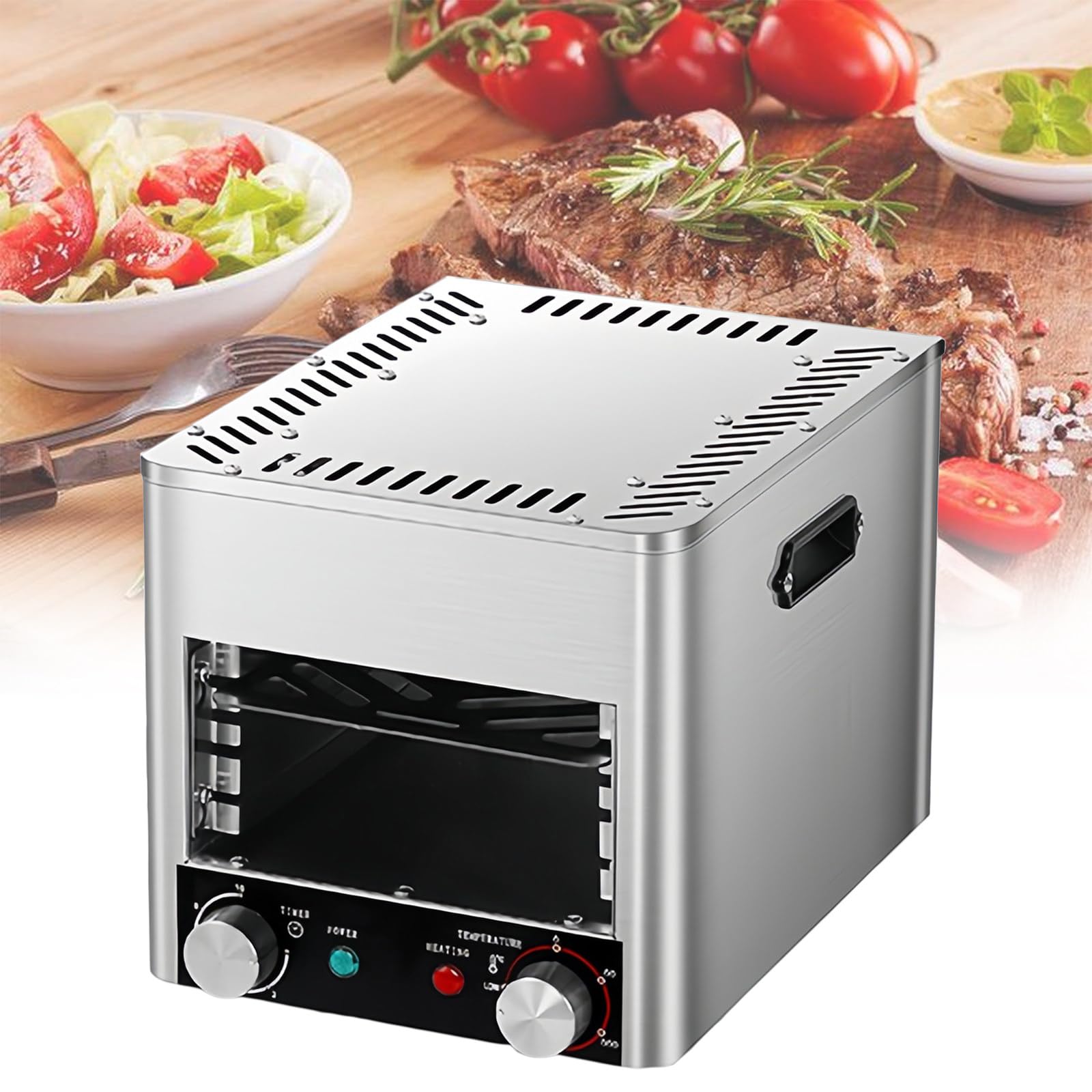 Bezdymny elektryczny grill na podczerwień do użytku wewnątrz pomieszczeń, pasuje do blatu kuchennego, dostarczany z tacą do grillowania i grillem, komercyjny piec do steków o tempe