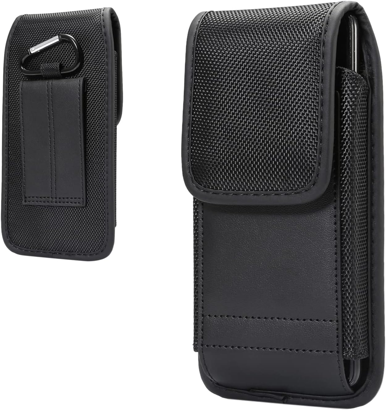 Vertical Leather Cell Phone Pouch with Belt Clip, 6.3