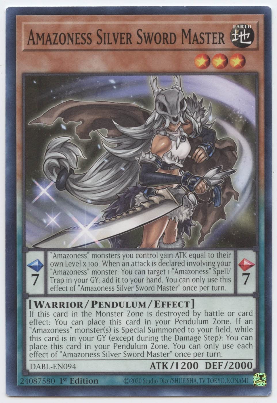 Amazon.com: Yu-Gi-Oh! Amazoness Silver Sword Master - DABL-EN094