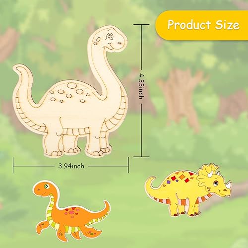 Miniatura 2 de Recortes de madera de dinosaurio sin acabar, pintura de madera de dinosaurio, manualidades para decoración del hogar, adorno de Navidad, proyectos
