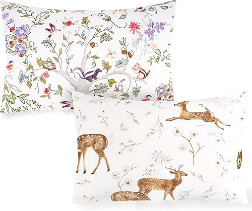 Paquete de 2 fundas de almohada para niños pequeños, 13 x 18 pulgadas, funda de almohada de viaje para niños con cierre de sobre, fundas de almohada