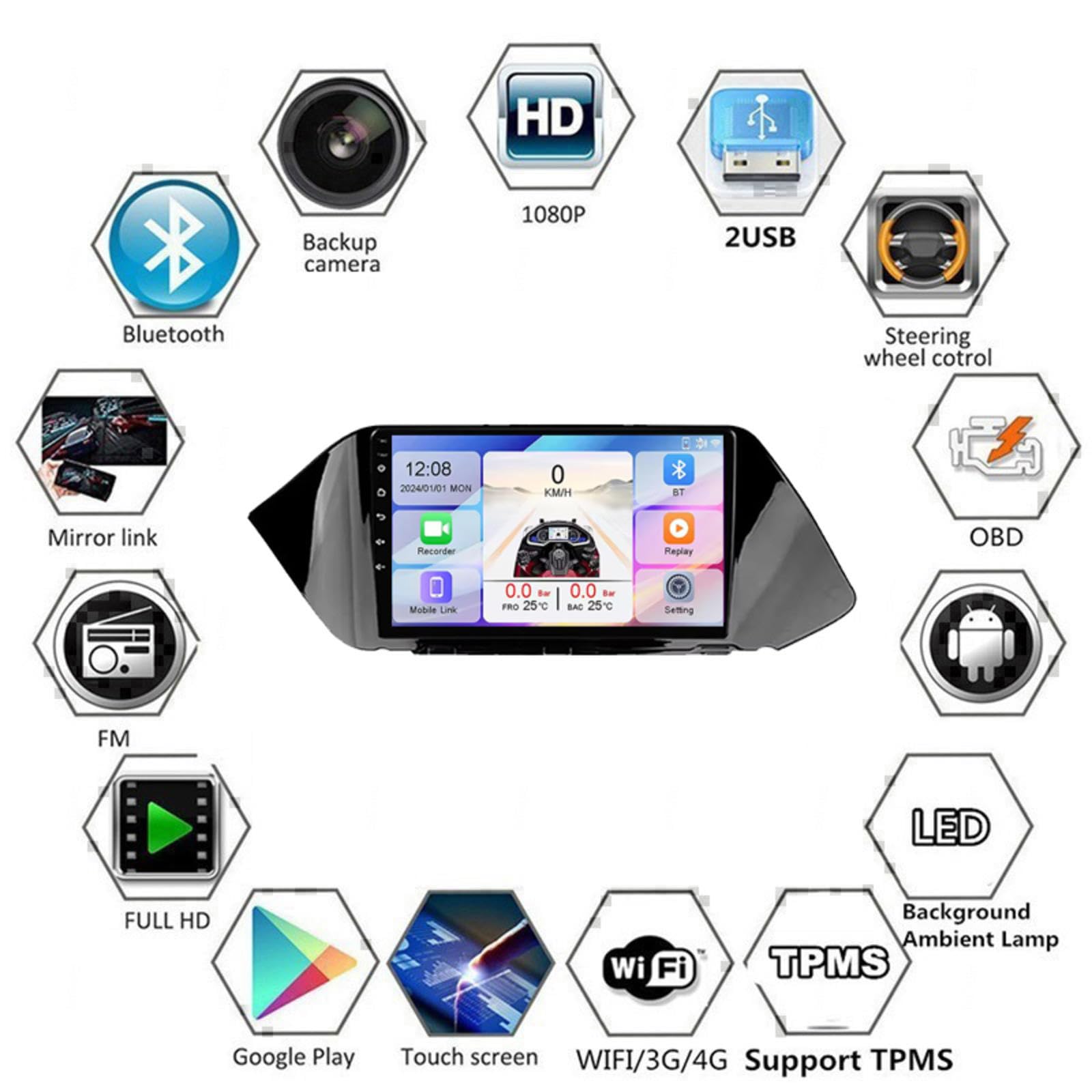 Android 15 Car Stereo 9" Samochód Dla Hyundai Sonata DN8 2019-2020,M107