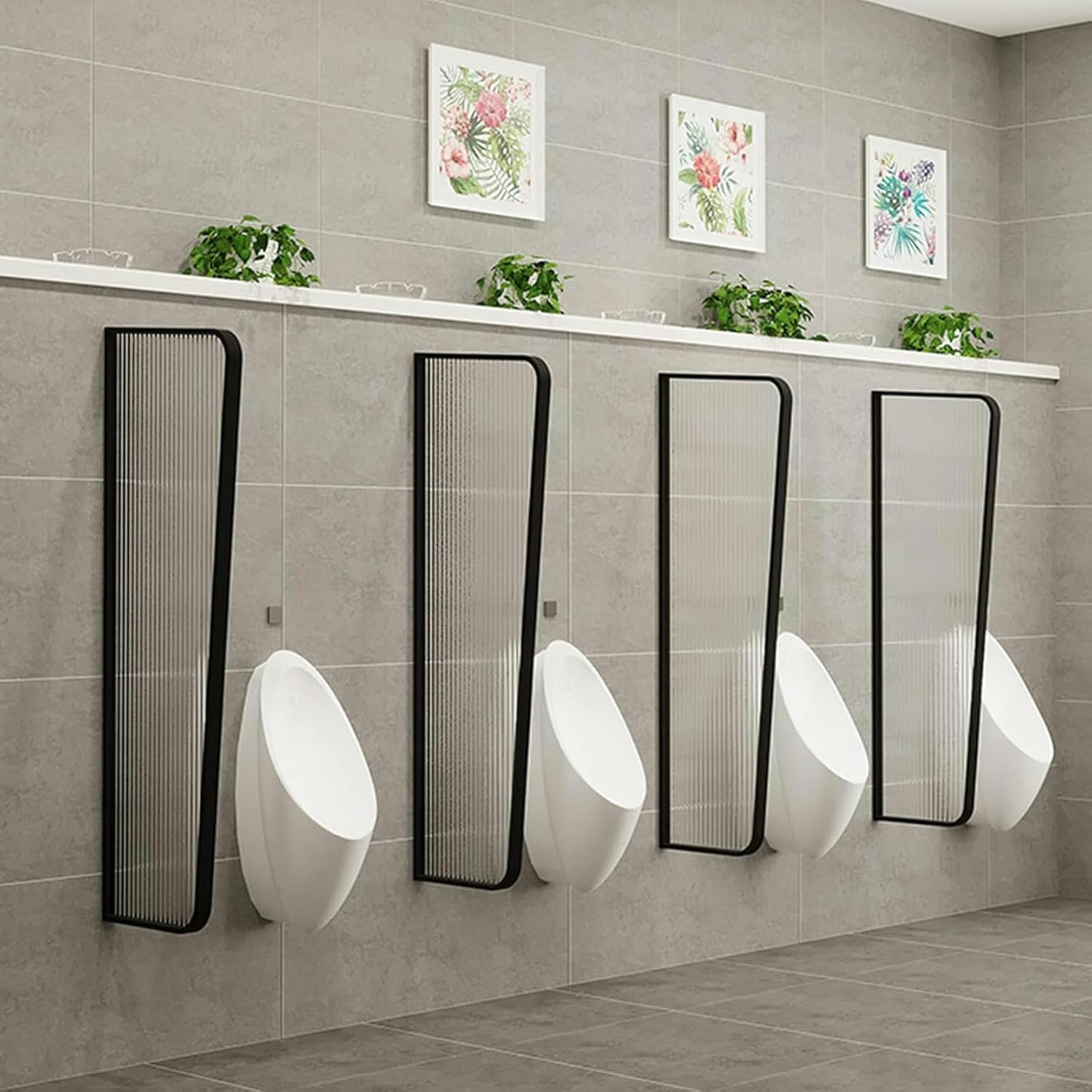 Urinal Privacy Screen for Men - 4PCS Rose Gold Toilet Partition, Wall Urinal Divider, Bathroom Improvement, Men's Urinal Shield, Stylish & Functional Bathroom Accessory