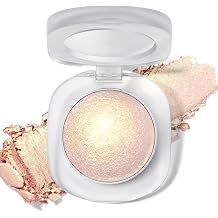 Holographic Eyeshadow Palette with Duochrome Glitter Eyeshadow Long-Lasting Creamy Highlighter Eyeshadow for Eye Make-Up Iridescent Metallic Shimmer Eyeshadow Gold