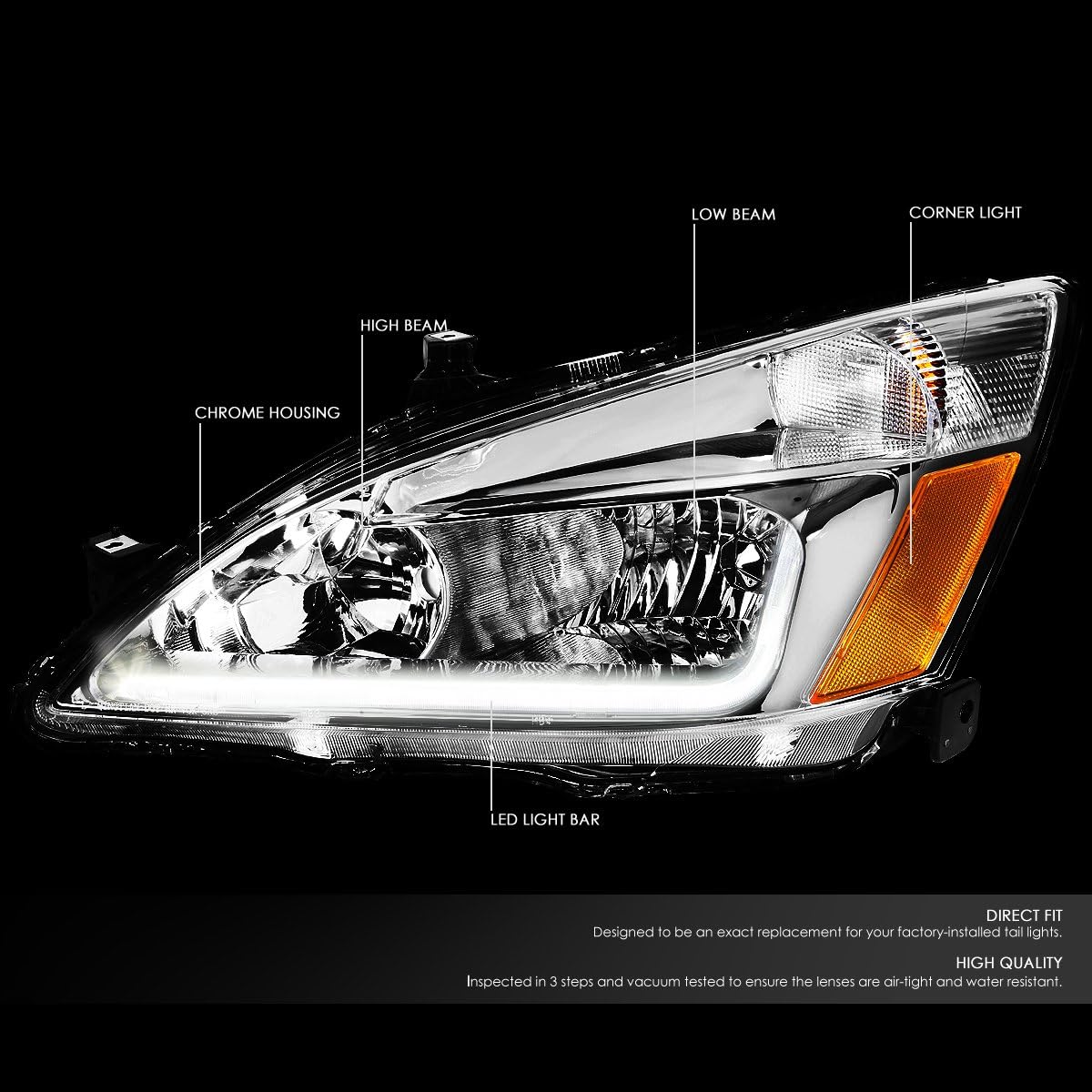 DNA Motoring HL-LB-HA03-CH-AB Headlight (Driver & Passenger Side)