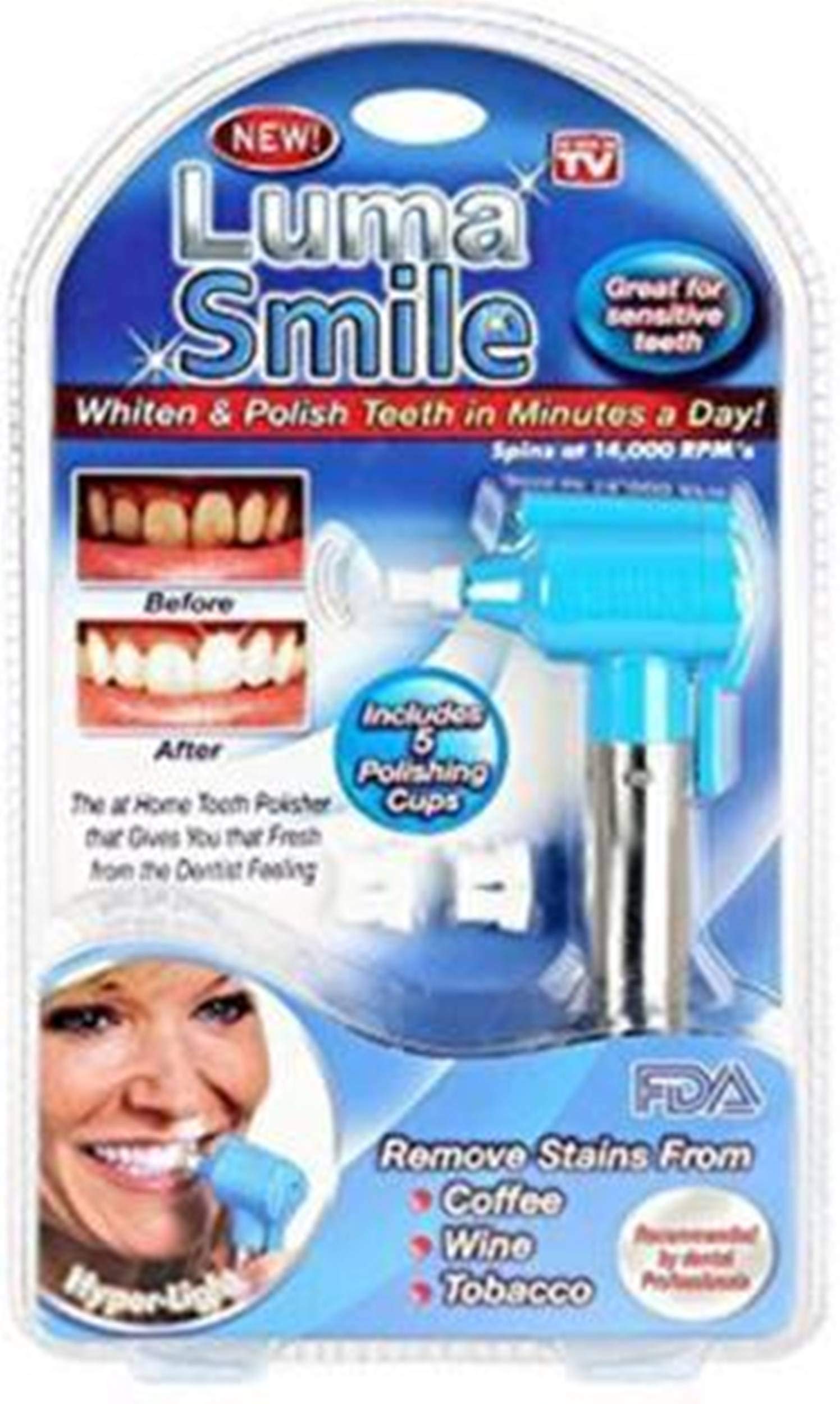 Tooth Polisher Whitener Stain Remover with LED Light Luma Smile Rubber Cups teeth whitening products, teeth whitener, teeth polisher, teeth polisher whitener