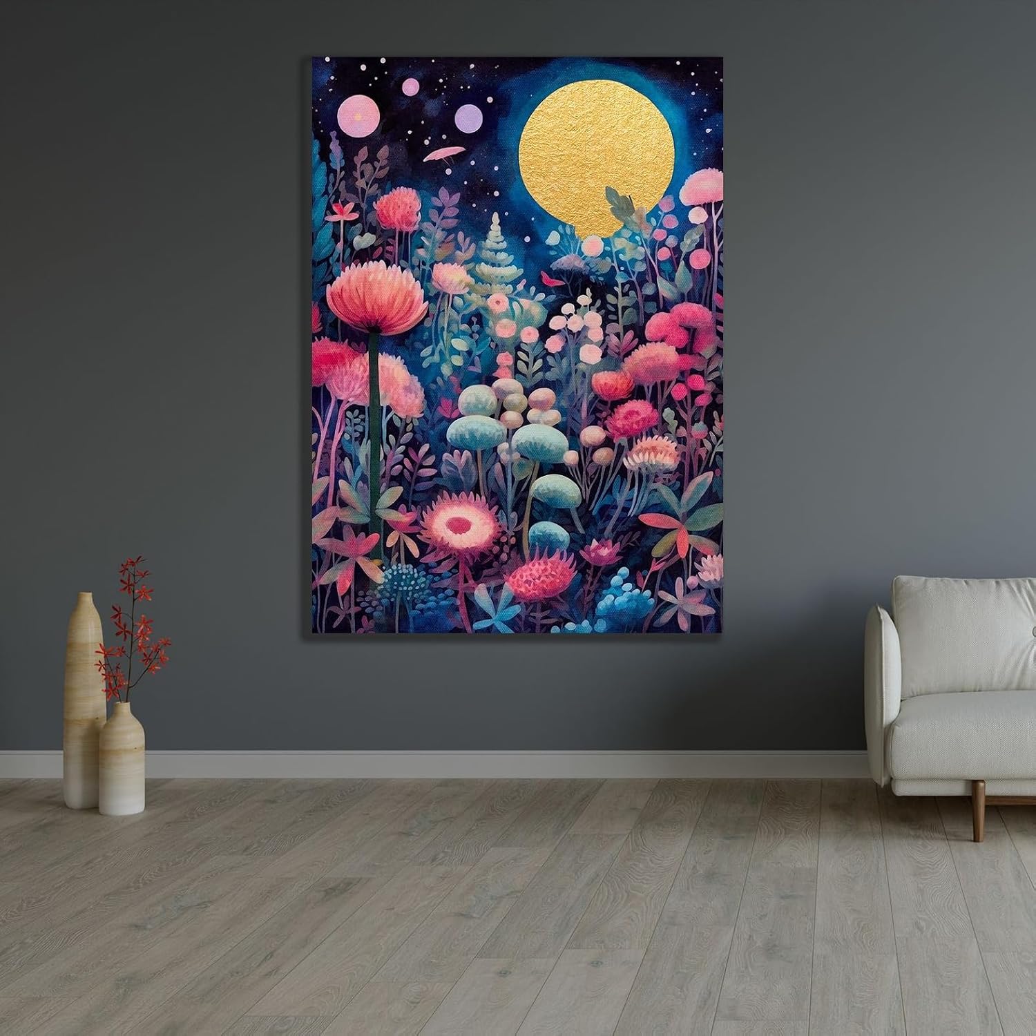 ArtDirect Whimsical Gardens 6 Unframed Art Print Giclee Poster by The Dutch Lady - Ready for Framing with Customization Sizes 7x10, 10x14, 14x20, 24x34, 34x48, and 43x60 Inches
