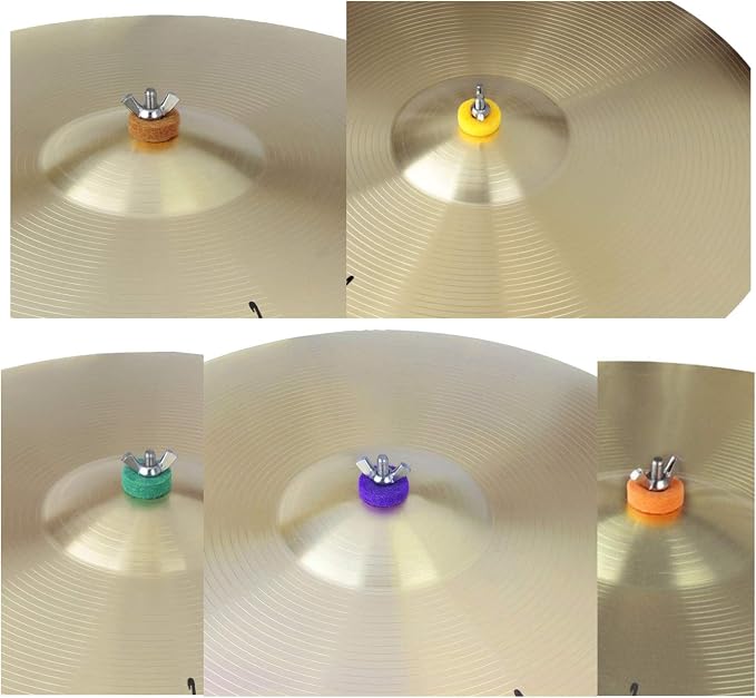 20 piezas fieltros para platillos de batería variados colores miniatura 7