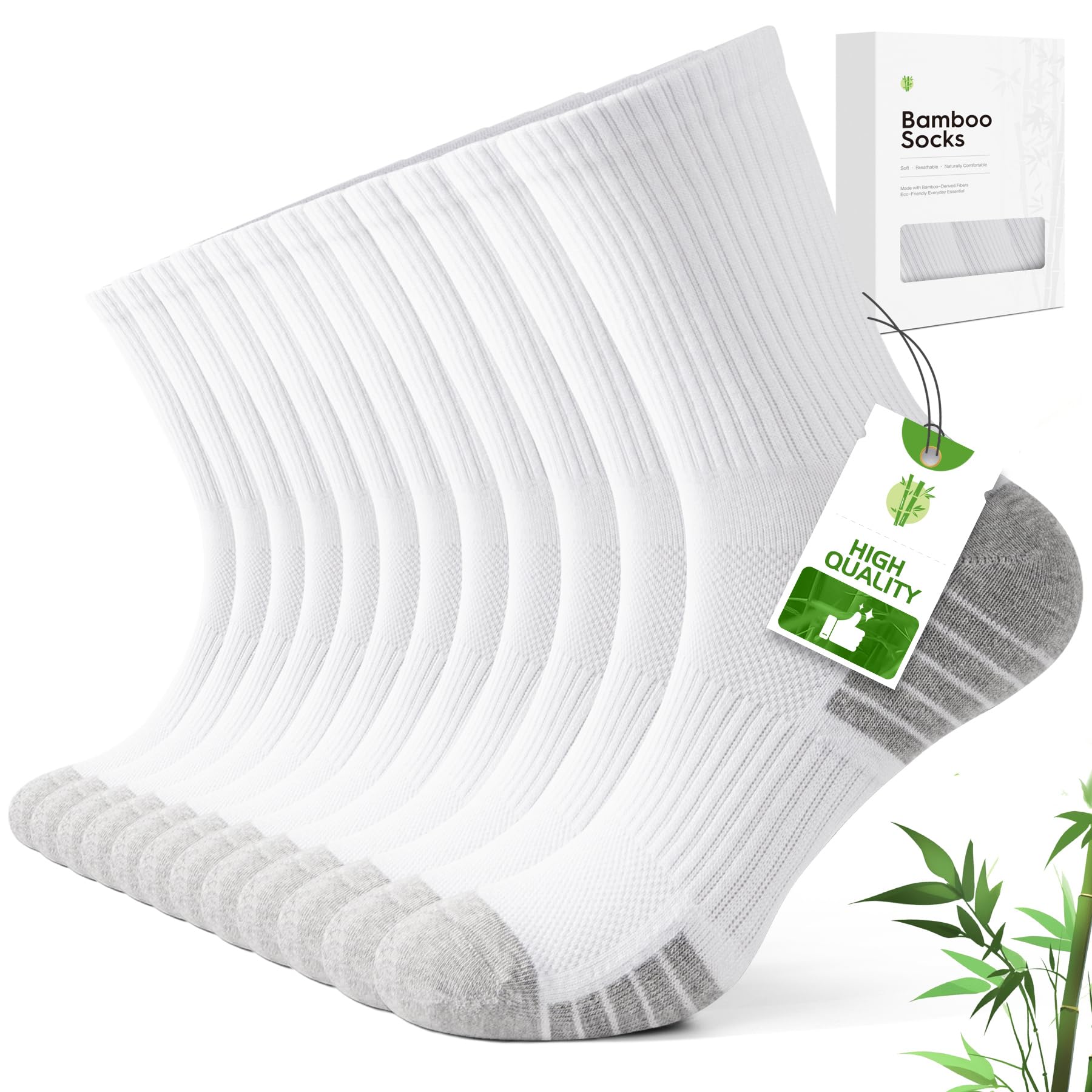 FALARY Bambus Socken Herren Damen,Atmungsaktiv CrewSocken 6/12 Paar | Superweiche Bambus-Viskose mit Mesh-Belüftung und Komfortbund – bequem, für Alltag und Freizeit,Multipack