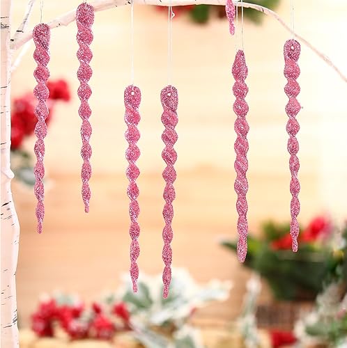 Vista 184 de 30 piezas de carámbanos de plástico retorcidos de plástico de carámbanos de Navidad, decoración colgante para árbol de Navidad, fiesta de Navidad