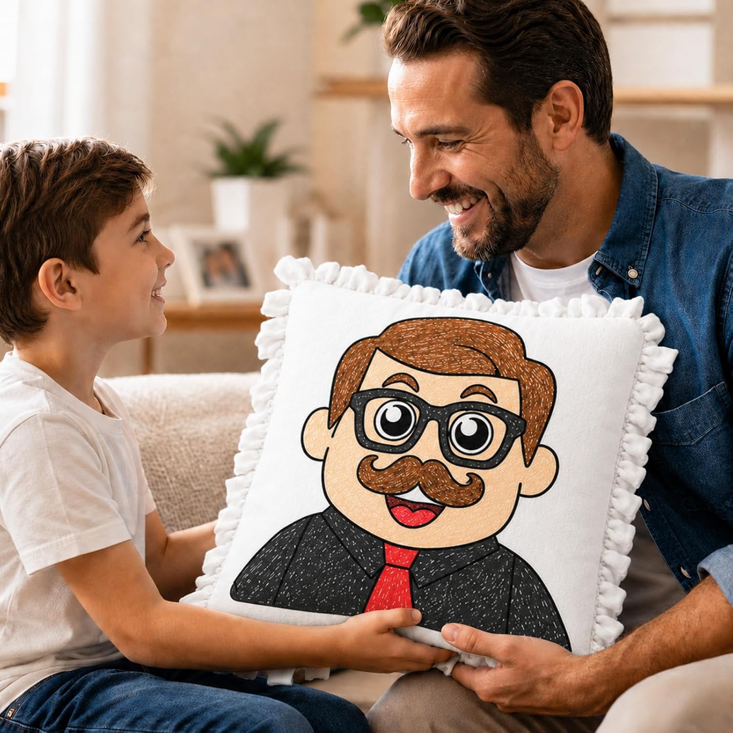 Cinrobiye 6 Pack Father's Day Pillow Craft Kit, No Sew Make Your Own Fleece Tie Pillow Activity Set for Classroom Projects, Camp Crafts, Group Activities and DIY Gifts