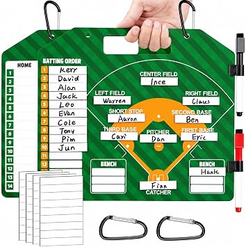 Magnetic Baseball Lineup Board for Dugout, Dry Erase Coach Lineup Board