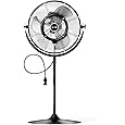 Newair Outdoor Misting Fan and Pedestal Fan in Black, Cools 500 sq. ft. with 3 Fan Speeds and Wide-Angle Oscillation