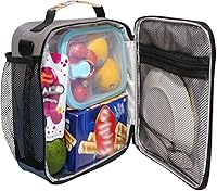Vista 5 de ALAZA Desert Horses - Lonchera con aislamiento térmico para niñas y niños, kit de bolsa de almuerzo reutilizable, correa de hombro congelable