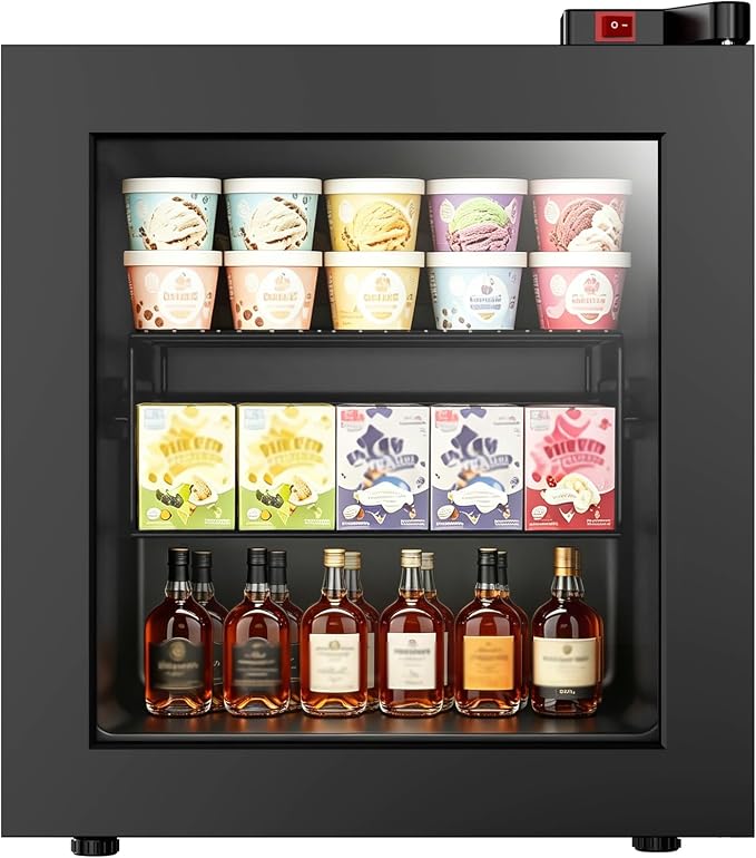 1.1 Cu Ft Mini Freezer Display Freezer with LED Light