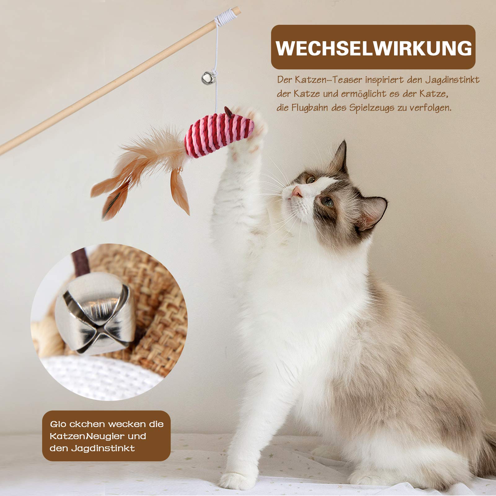 34-teiliges Katzen-Spielzeug-Set – Mit Federn, Minzeseilen, Bällen, Mäusen & Mehr – Bunt, Sicher & Interaktiv