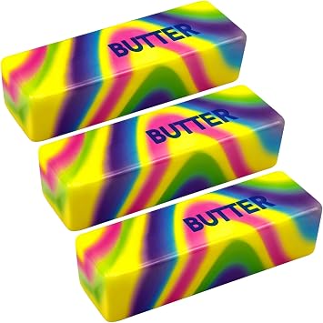 Butter Squishyies Fidget, 3 Pcs Colorful Super Soft Butter-Shaped Slow Rising Squeeze, Stress Relief Anxiety Relaxation Squishies, Ideal Party Favors and Classroom Prizes