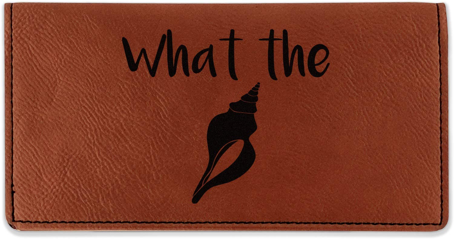 RNK Shops Personalized Preppy Sea Shells Leatherette Checkbook Holder - Double Sided